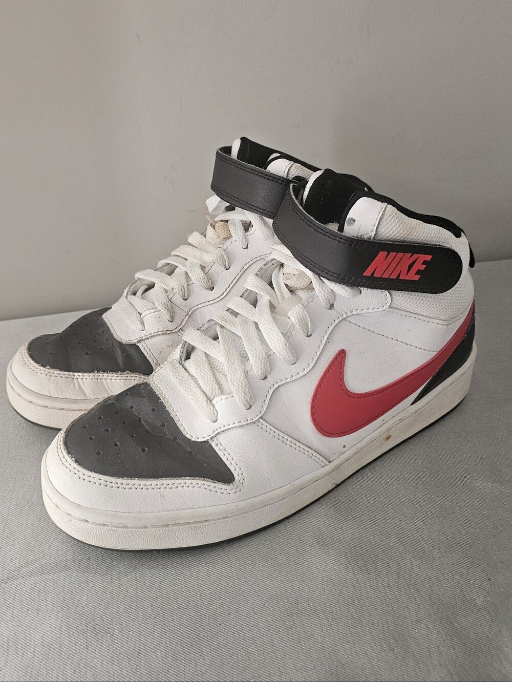 NIKE Court Borough Mid 2 Youth Boys Leather Sneakers, Shoes